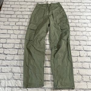 KITH Womens Cargo Utility Pants Size XS 24 Olive Green Army Pockets Limited